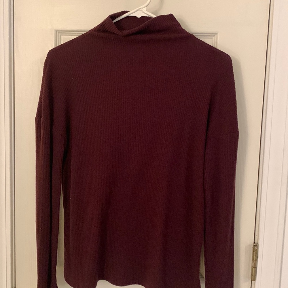 Purple, lined half-neck turtleneck